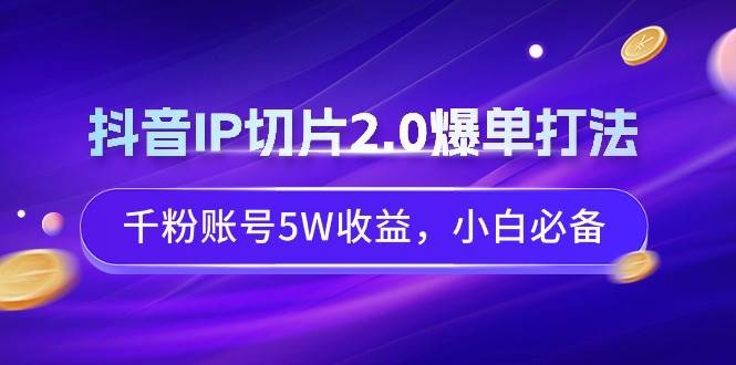 抖音IP切片2.0爆单打法，千粉账号5W收益，小白必备-多米网络