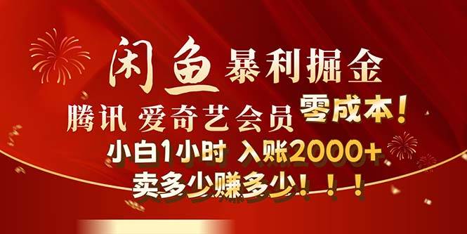 闲鱼全新暴力掘金玩法，官方正品影视会员无成本渠道！小白1小时收…-多米网络