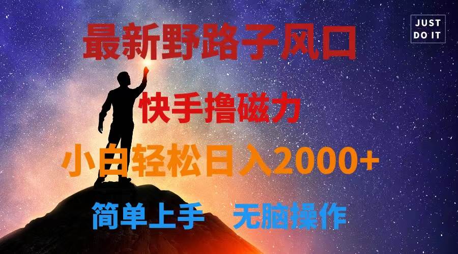 最新风口！快手撸磁力，野路子，小白无脑操作日入2000+-多米网络
