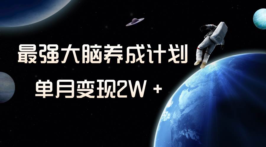 冷门虚拟项目，最强大脑养成计划，一个月变现2W＋-多米网络