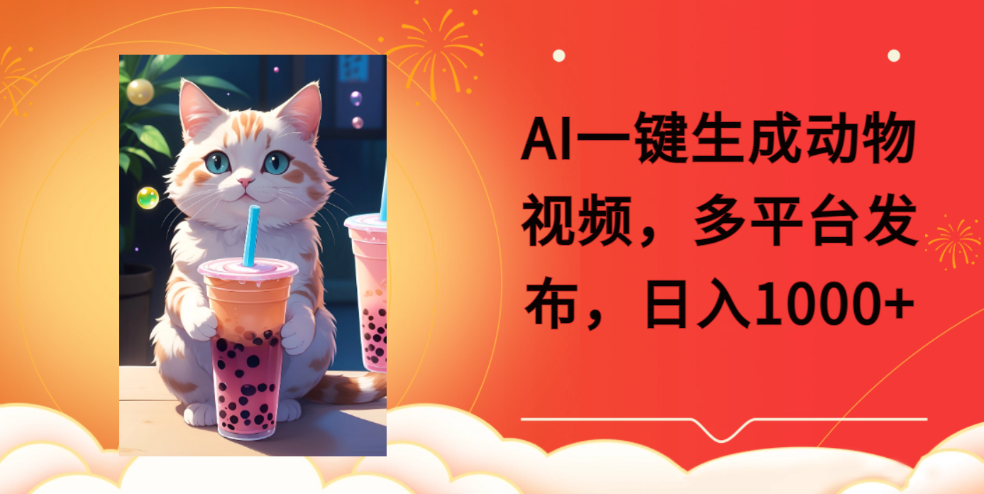 AI一键生成动物搞笑视频，多平台发布，轻松破千万播放，日入2000+-多米网络