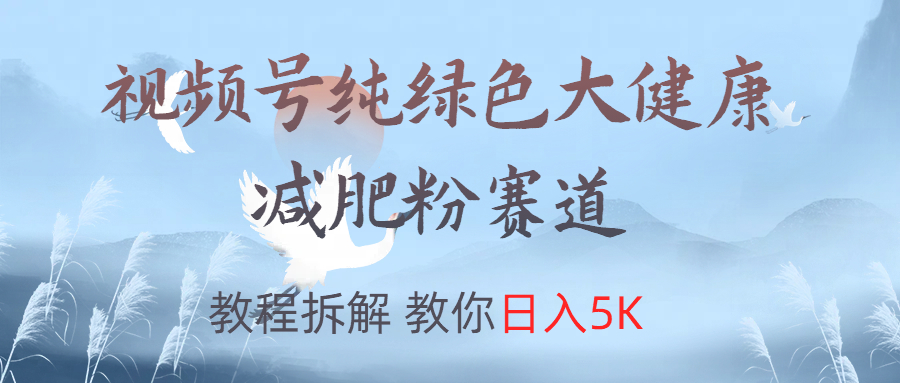 视频号纯绿色大健康粉赛道，教程拆解，教你日入5K-多米网络