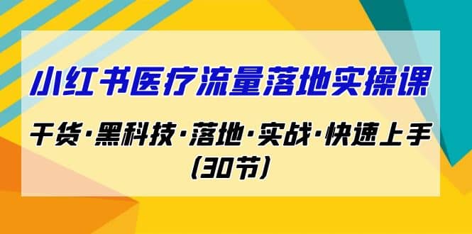 小红书·医疗流量落地实操课，干货·黑科技·落地·实战·快速上手（30节）-多米网络