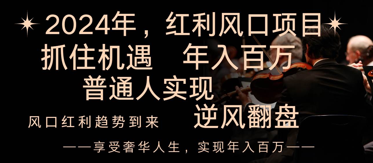 2024红利风口项目来袭，享受第一波红利，逆风翻盘普通人也能实现，年入百万-多米网络