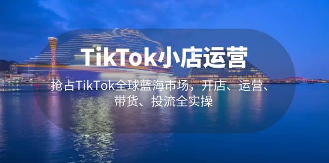 TikTok小店运营 抢占TikTok全球蓝海市场，开店、运营、带货、投流全实操-多米网络