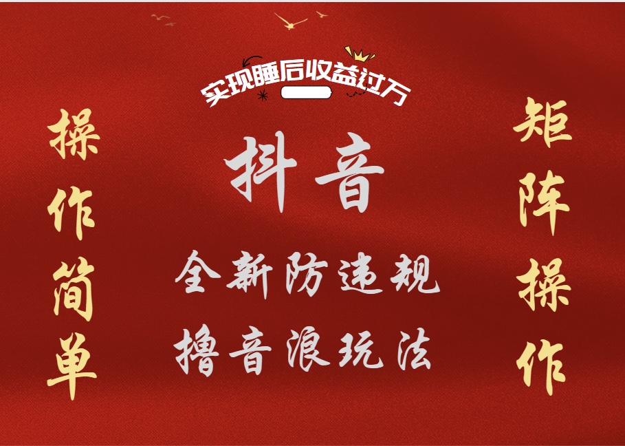 抖音无人直播防封新玩法，超简单月入四位数、五位数，实现睡后收益，可矩阵操作-多米网络