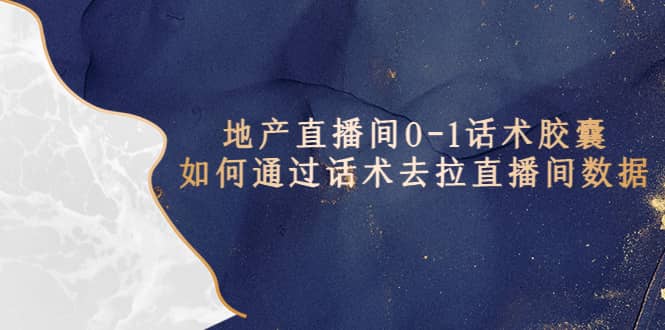 地产-直播间0-1话术胶囊，知道怎么通过话术去拉直播间数据-多米网络