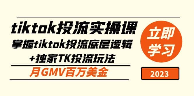 tiktok投流实操课：掌握tiktok投流底层逻辑+独家TK投流玩法-多米网络