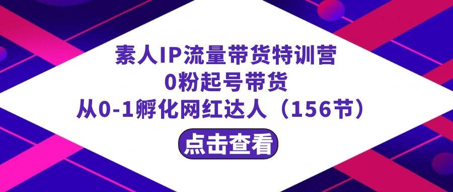 繁星·计划素人IP流量带货特训营：0粉起号带货 从0-1孵化网红达人（156节）-多米网络