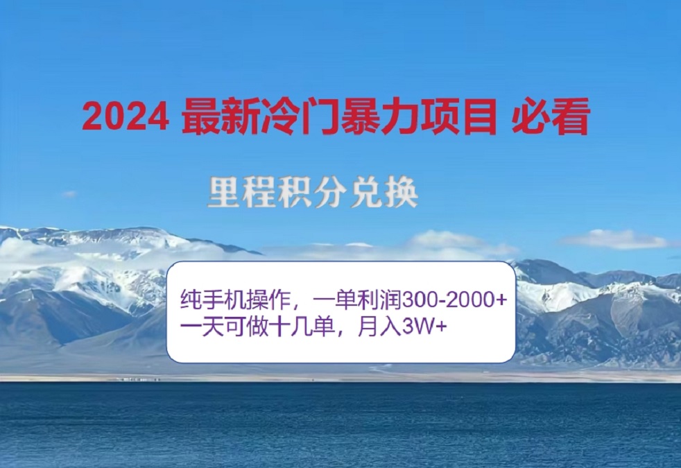 2024惊爆冷门暴利！出行高峰来袭，里程积分，高爆发期，一单300+—2000+，月入过万不是梦！-多米网络