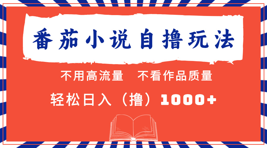 番茄小说最新自撸 不看流量 不看质量 轻松日入1000+-多米网络