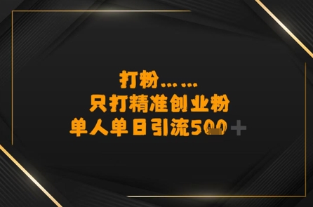 打粉只打精准创业粉，单人单日引流500+-多米网络