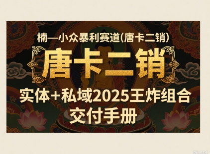 小众暴利赛道(唐卡二销)实体+私域2025王炸组合-多米网络