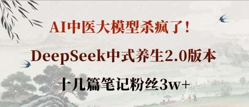 AI中医大模型杀疯了！DeepSeek中式养生2.0版本，十几篇笔记粉丝3w+-米创网