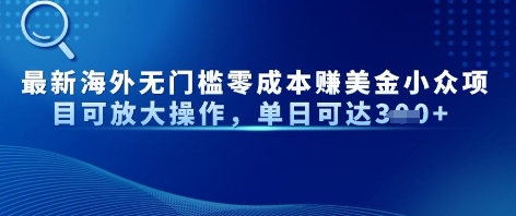 最新海外无门槛美金小众项目可放大操作，单日可达3张-米创网
