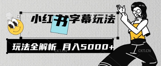 小红书字幕玩法，玩法全解析，月入2000+-米创网