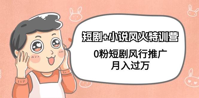 短剧+小说风火特训营，0粉短剧风行推广，月入过万（102节课）-米创网
