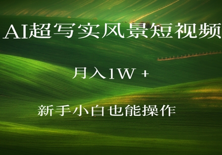 AI超写实风景短视频，月入1w，新手小白都能操作-米创网