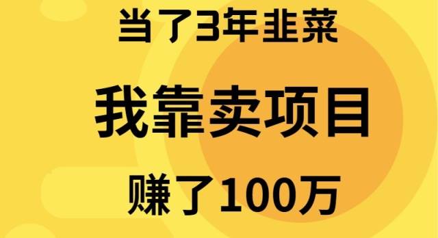 当了3年韭菜，我靠卖项目赚了100万-米创网