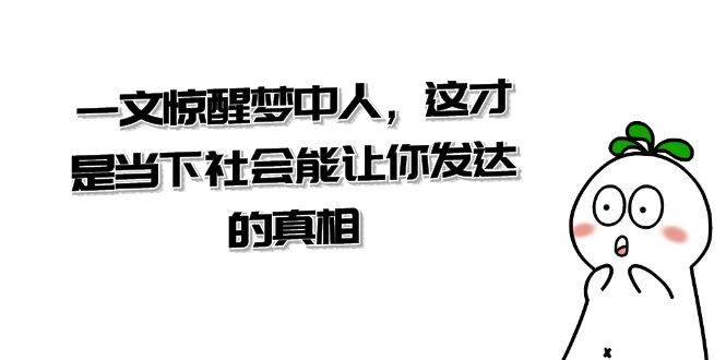 某公众号付费文章《一文 惊醒梦中人，这才是当下社会能让你发达的真相》-米创网