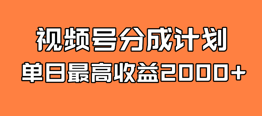 全新蓝海 视频号掘金计划 日入2000+-米创网