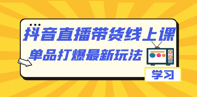 抖音·直播带货线上课，单品打爆最新玩法（12节课）-米创网