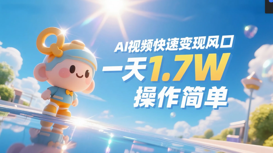 《Ai视频变现风口，一天1.7W，收入无上限，操作简单》-米创网