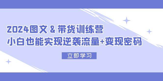 2024 图文+带货训练营，小白也能实现逆袭流量+变现密码-米创网