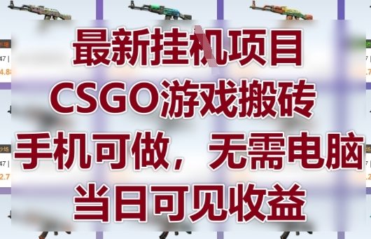 最新挂G项目，CSGO游戏搬砖，手机可做，无需电脑，当日见收益【揭秘】-米创网