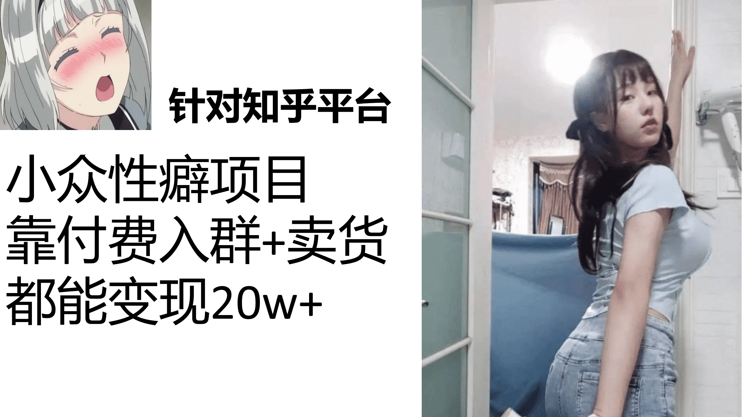知乎小众性癖项目，Lsp的钱才是最好赚的，付费建群+卖货变现20w-米创网