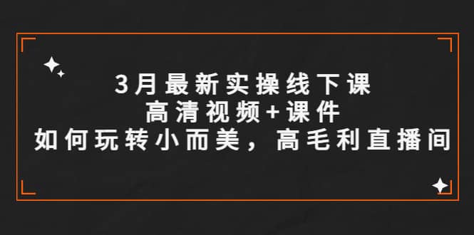3月最新实操线下课高清视频+课件，如何玩转小而美，高毛利直播间-米创网