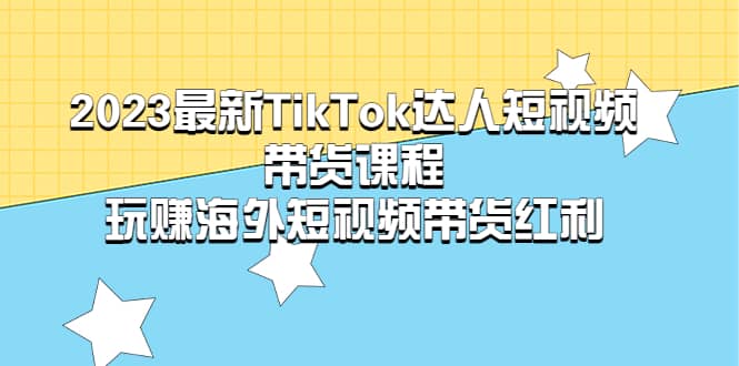 2023最新TikTok·达人短视频带货课程，玩赚海外短视频带货·红利-米创网