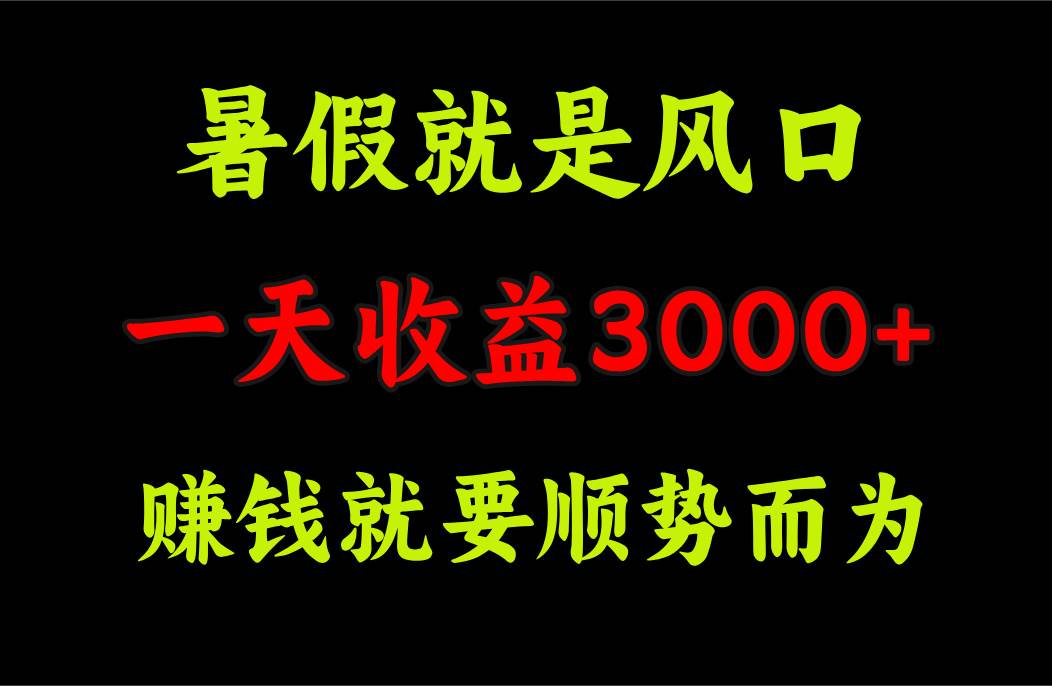 一天收益3000+ 赚钱就是顺势而为，暑假就是风口-米创网