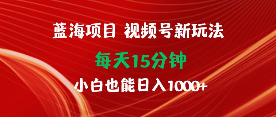 蓝海项目视频号新玩法 每天15分钟 小白也能日入1000+-米创网