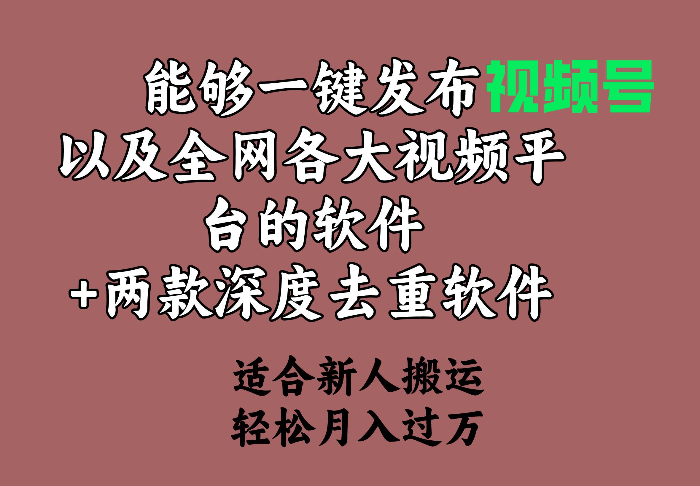 能够一键发布视频号以及全网各大视频平台的软件+两款深度去重软件 适合…-米创网