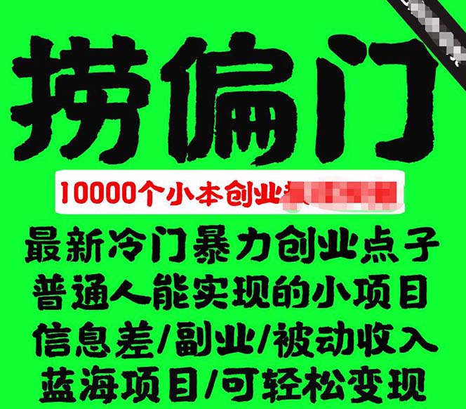 千款捞偏门小本创业小项目，总有一款适合你【无水印】-米创网