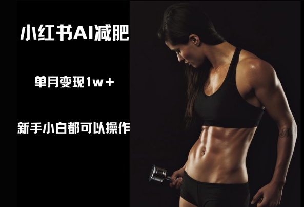 小红书AI减肥，新手小白都可以操作，单月变现1w+-米创网