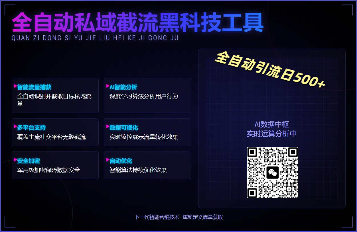 全自动私域截流黑科技工具——全自动引流日500+-米创网