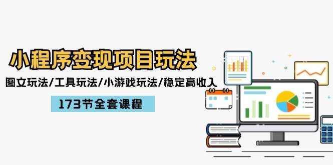 小程序变现项目玩法：图文玩法/工具玩法/小游戏玩法/稳定高收入/173节课程-米创网