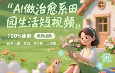 AI做治愈系田园生活短视频，100%原创，条条爆款，无脑矩阵， 适合小白-米创网