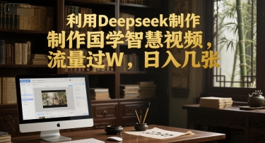利用Deepseek制作国学智慧视频，流量过W，日入几张-米创网