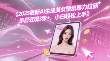 2025最新AI生成美女壁纸暴力拉新, 单日变现3张+，小白轻松上手-米创网