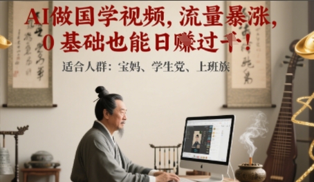 AI做国学视频，流量暴涨 ，0 基础也能日入多张-米创网