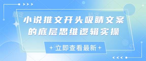小说推文开头吸睛文案的底层思维逻辑实操-米创网