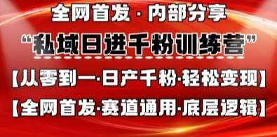 私域日进千粉训练营，全网首发，从0开始带你做好私域，适用于任何赛道，让日产千粉不再是梦-米创网