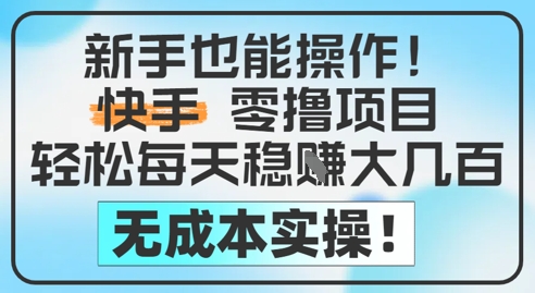 新手也能操作，快手零撸挣米，轻松每天挣2-5张，完全无成本-米创网