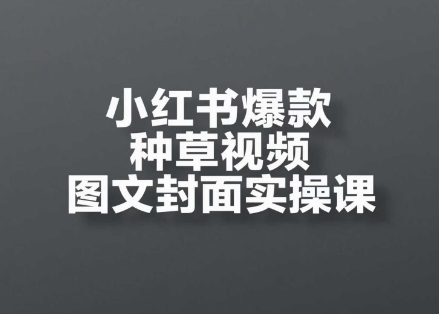 小红书爆款种草视频图文封面实操课，​开店、选品、引流、变现全流程-米创网