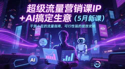 超级流量营销课IP+AI搞定生意(5月新课)干货十足的流量指南，可行性强的提效攻略-米创网