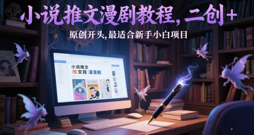 小说推文漫剧教程，二创+原创开头，最适合新手小白项目-米创网