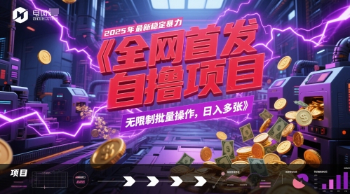 全网首发，2025年最新稳定暴力全自动自撸项目，无限制批量操作，日入多张【揭秘】-米创网